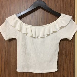 Ribbed White Crop top
